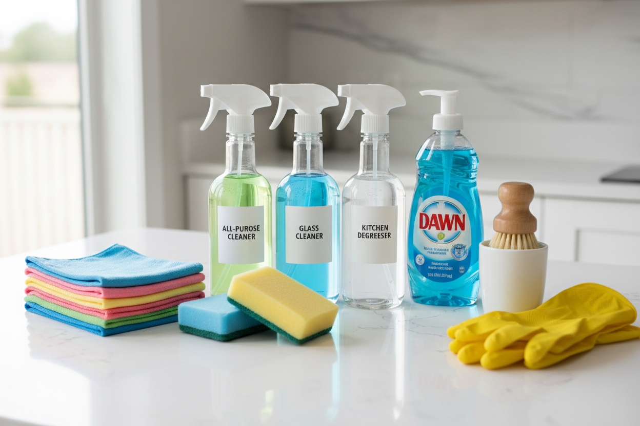 cleaning supplies daily at home